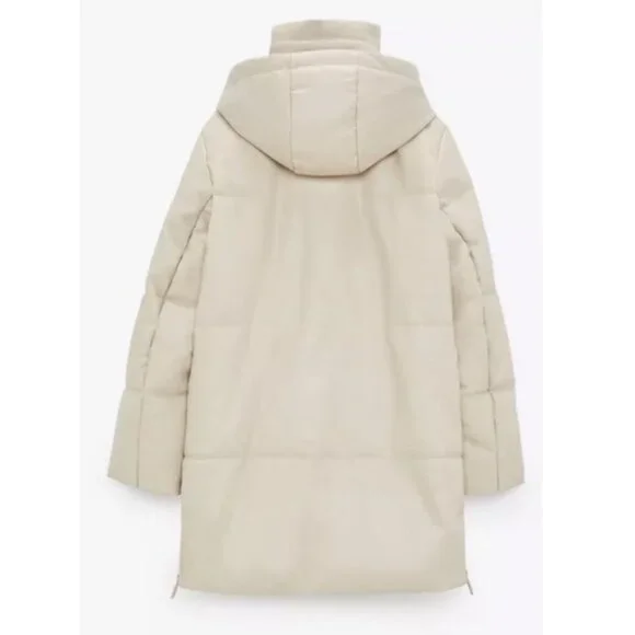 ZARA FAUX LEATHER PUFFER COAT NWT - Picture 8 of 10